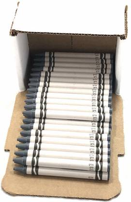 MinifigFans 50 Gray Crayons Bulk - Single Color Crayon Refill - Regular Size 5/16" x 3-5/8"