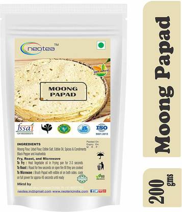 neotea Authentic Indian Papad (Moong dal) 200 gm Masala Papad