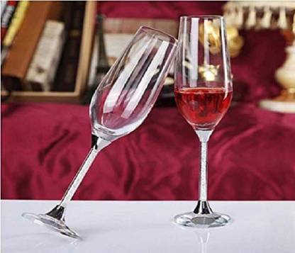 crom (Pack of 2) Crystal Wine Glass Glass Set 200 ml Glass Set Wine Glass