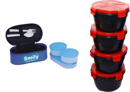SMILEY *133 7 Containers Stainless Steel Office Lunch Box