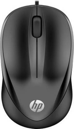 HP 1000 Wired Optical Mouse (USB 3.0, USB 2.0, Black)#JustHere Wired Ambidextrous Optical Mouse