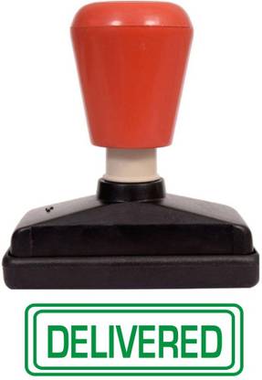 nik city store Perfect Delivered Rectangle Type 77 Pre-Inked Stamp (Large, Green) rubber stamp