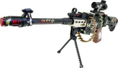 Fun Wheels Musical Army Style Toy Machine 71 CM Long Gun for Kids (Multicolor) Guns & Darts