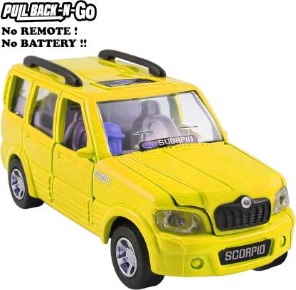 Shinsei Pull Back Mahindra Scorpio | Opening Doors | Miniature Scaled Models || Dinky Cars | - Yellow Colour