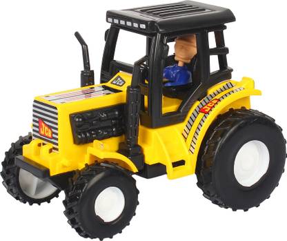 Shinsei Pull Back Tractor | No Battery No Remote | Miniature Scaled Models | Dinky Cars | - Yellow Colour