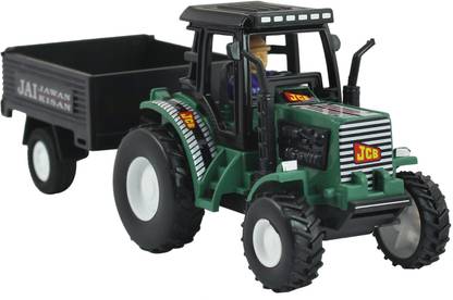 Shinsei Tractor With Trolley | Opening Trolley Lock |Farm Tractor | No Remote Or Battery |Miniature Scaled Models