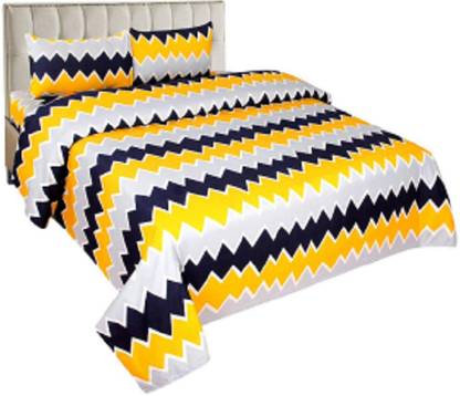 MORADO 400 TC Cotton Double Abstract Flat Bedsheet