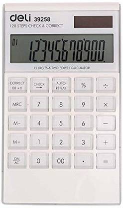 Deli Calculator - Touch Calculator - Big Keys - 12 Digit - 120 Step Check - 2 Years Replacement Warranty - Dual Power - Smart Design Basic  Calculator