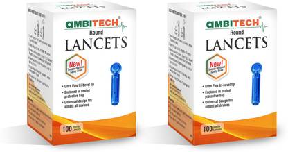 AMBITECH Round Lancets (Pack of 2) Glucometer Lancets