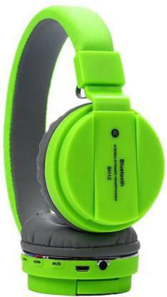 slowside SH-12 wireless headphones (GREEN COLOUR) Bluetooth