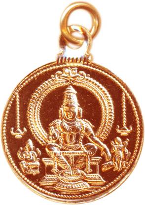 SUBHASHINI Lord Ayyappa With Ganesh And Kartikeya Pendant Locket Copper