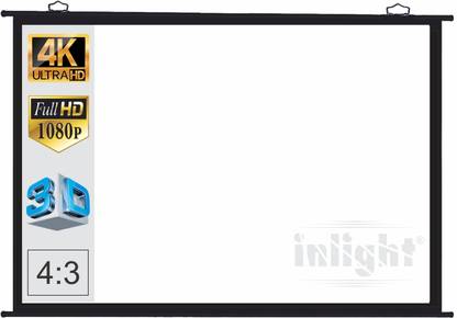Inlight 6 Ft. x 4 Ft. 4:3 Aspect Ratio 84 Inches Diagonal Supports UHD-3D-4K Technology Universal Map Type Projector Screen (Width 183 cm x 122 cm Height)