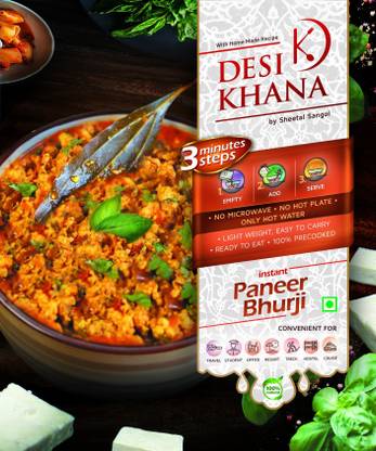 Desi Khana Instant PANEER BHURJI Ready to Eat Freeze Dried (Space Food) (Makes 250 gm Approx) 60 g