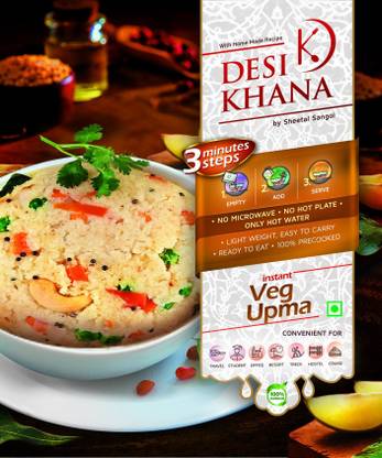 Desi Khana Instant Veg UPMA Ready to Eat Freeze Dried (Space Food) (Makes 115 gm Approx)