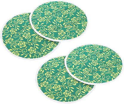 KUBER INDUSTRIES Cotton 4 Pieces Roti Cover/Chapati Cover/Roti Rumals (Green) 2 Piece Top & 2 Piece Bottom-CTKTC32560 Self Design Roti Round Flap Cover