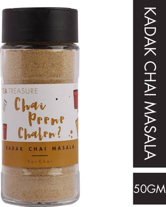 TeaTreasure Kadak Masala Chai Ginger, Cinnamon, Cardamom Masala Tea Glass Bottle