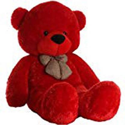 MOLAP Smooth Soft 3 Feet Teddy Bear with Neck Bow- Red(92cm)  - 90 cm