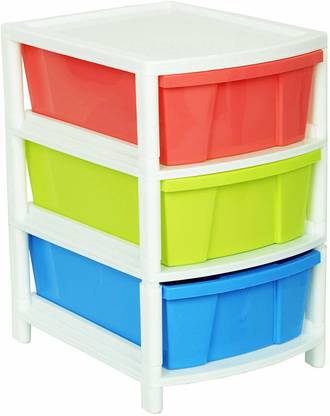 AMAZE ACTIONWARE 3 Layer Multipurpose ( Medium Size ) Plastic Free Standing Chest of Drawers