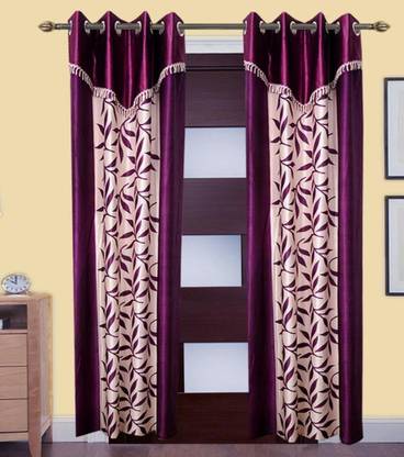 Flipkart SmartBuy 274 cm (9 ft) Polyester Semi Transparent Long Door Curtain (Pack Of 2)