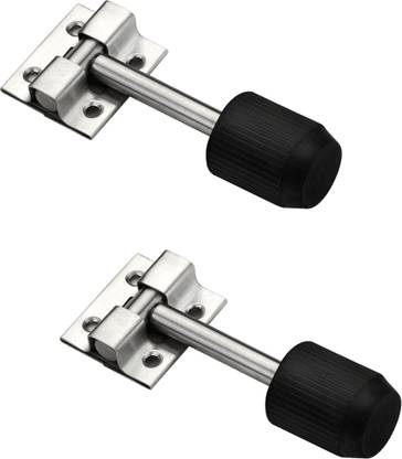 Nixnine NX157 Pack of 2 Stainless Steel Door Stopper Single Floor, Stoppers with Rubber Tip Door Mounted Door Stopper