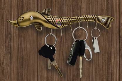 TDO Key hook / Key holder / Key hanger / Key stand Fish Brass Key Holder