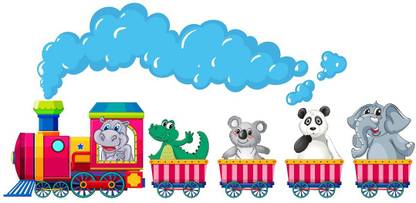 Littlebuds 100 cm Jungle Train Removable Sticker