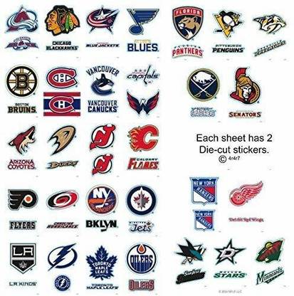 HOCK Set of 30 - 60 NHL Sports Stickers