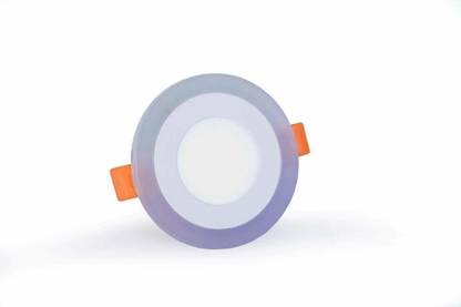 D'Mak 6 Watt White+Multi Color Round LED Panel Light Side 3D Effect Light ( Pack Of 01 ) Recessed Ceiling Light Ceiling Lamp