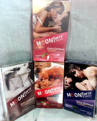 MOONFORCE MOON FORCE EXTRA DOTTED SENSATIONAL PLEASURE WITH DOTTS CONDOMS ,-40S(PACK OF 4) Condom