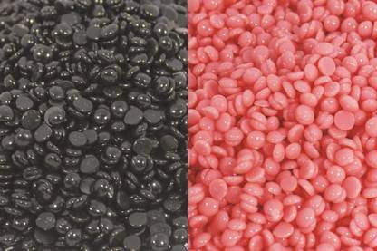 ZOOMANU Black & Pink Brazilian Wax Beans for Face, Arm, Legs Underarm, Pubic, Bikini, Upper Lips (2 Color Combo, 50 + 50 gm) Wax