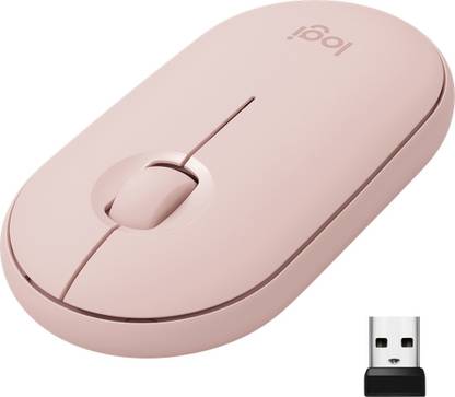 Logitech Pebble M350 / Silent Buttons, Bluetooth or USB (Multi-Device Connectivity) Wireless Ambidextrous Optical Mouse  with Bluetooth