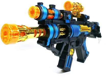 ToyGalaxy Rapid Fire Action Machine Gun with Lights and Sound And Vibration toy for kids Guns & Darts