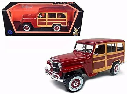 Road Signature Burgundy 1955 Willys Jeep Station Wagon Diecast Model Car