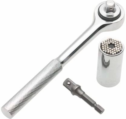 Roforuf Gator Grip Universal Socket Spanner, Wrench to Grip 7mm to 19mm with Power Drill Self Adjusting Socket Spanner Single Sided Socket Wrench
