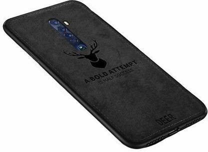 MOBILOVE Back Cover for Oppo Reno 2Z | Deer Pattern Cloth Texture Leather Finish Soft Fabric Hybrid Case