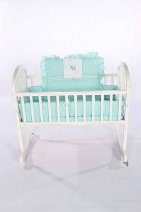 BabyDoll Bedding Gingham with Elephant Applique Cradle Bedding Set
