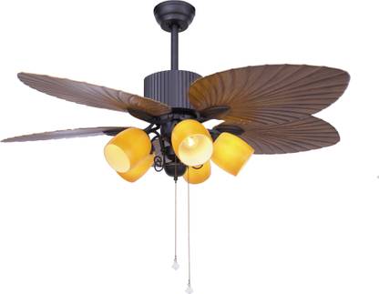 HANS LIGHTING decorative 5 Leaf-Shaped Blades with 2 Year Warranty Remote Controlled 1350 mm Ceiling Fan