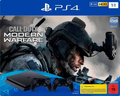 SONY PS4 1TB Slim Console with Additional Dualshock Controller 1000 GB with Call of Duty: Modern Warfare (PS4)
