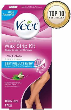 Veet Pack Of 2 : Leg And Body Hair Remover Cold Wax Strips, 40 C Strips