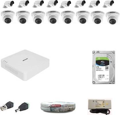 HIKVISION Full HD (1MP) 16 Ch.Full HD DVR & 16 CCTV Cameras Kit with 2TB HDD + 3+1 Copper Wire Roll + Power Supply Full Combo Kit Security Camera