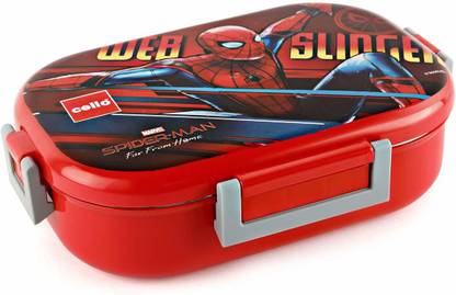 cello feast deluxe stainless steel lunch box red spiderman 1 Containers Lunch Box