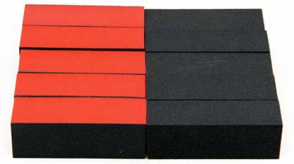 Baisidai C2 AE Red Black : Baisidai 10 PCS Buffer Block for Nail Art Tool (Red Black)