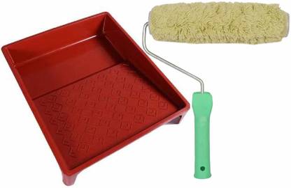 KAMAL PAINTING TOOLS COMBO OF 1 SUPERIOR QUALITY PAINT TRAY For 9" PAINT ROLLERS, AND 1 WALL PAINT 9 INCH GREEN THREAD ROLLER (IMPORTED SUPERIOR QUALITY) - Green Colour PAINTING TOOLS COMBO OF 1 SUPERIOR QUALITY PAINT TRAY For 9" PAINT ROLLERS, AND 1 WALL PAINT 9 INCH GREEN THREAD ROLLER (IMPORTED SUPERIOR QUALITY) - Green Colour Paint Roller
