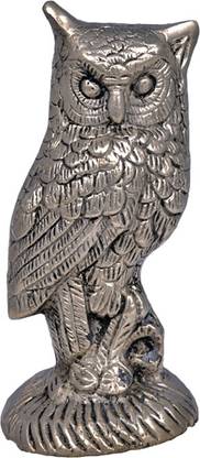 Shoppingrox Shoppingrox Owl/Ullu in Ashtdhatu Brass for Wealth & Longevity Decorative Showpiece - 12 cm