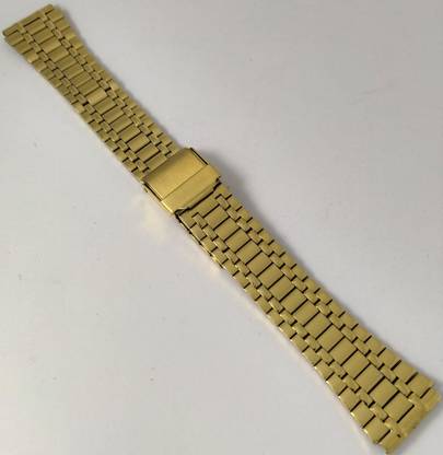 uberjewels Straight end, Golden Color, Watch bracelet for 18mm lug size 18 mm Metal Watch Strap
