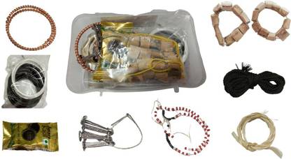 HST New Born Baby Kit - Vasambu braclet pottu achu, kajal eyetex, Black White Bangle,White Black red Shell Necklace, Araignan Kairu