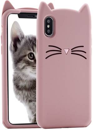 Cocklet Back Cover for Apple iPhone X Cat Case Cute Soft Silicone Cat Design Of Ear Meow