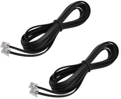 RIVER FOX Ethernet Cable 10 m 10 Meter RJ11 Telephone Modem Line Cable Wire (Pack of 2)
