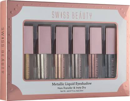 SWISS BEAUTY Liquid Eyeshadow-Combo of 6 Colors 13.5 ml
