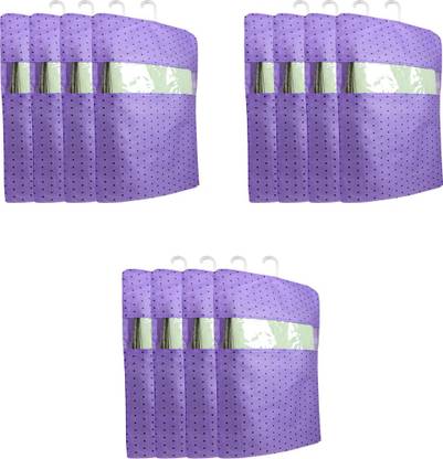PrettyKrafts dots Printed Hanging Saree Cover Wardrobe Organiser F1558_Purple12